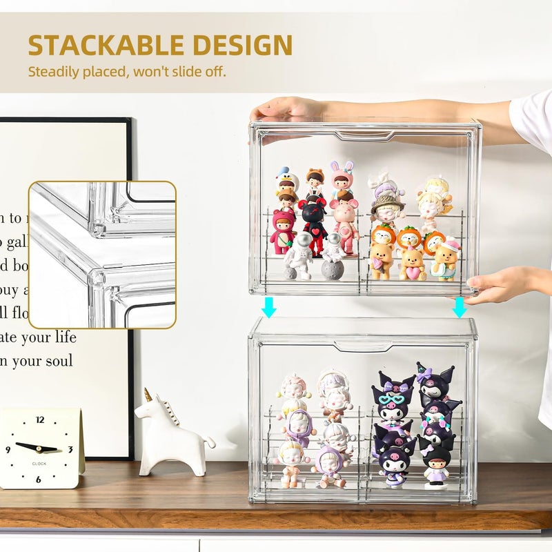 Uni HIMO 4Tier Display Case for Collectibles,Clear Display Box with 2 Stands ,Storage Container with Magnetic Door - Image 3